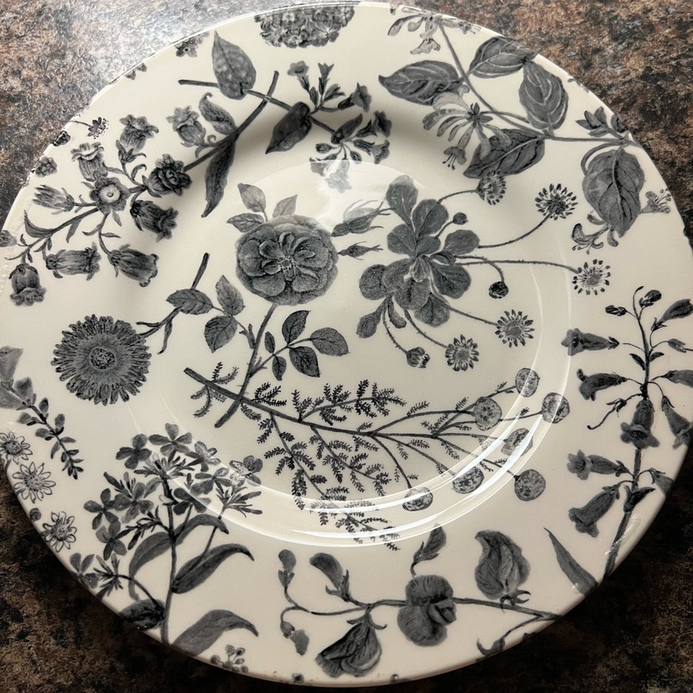 Black Peony (2) plates made in England
